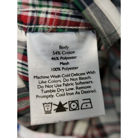 Eddie Bauer Men's Size Large L Long Sleeve Gray Red Plaid Shirt cotton blend - Picture 4 of 7